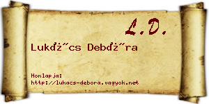Lukács Debóra névjegykártya